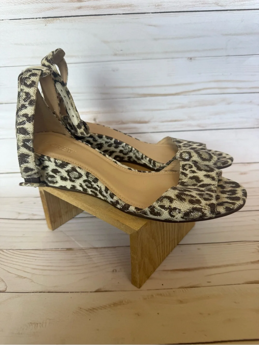 J. Crew Leopard Print Wedge Sandals